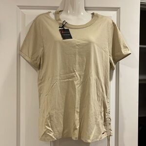 ** HOST PICK** NWT Anthropologie beige cut out Top. Size L